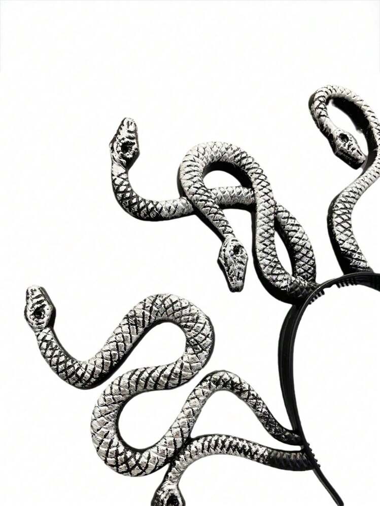 Classic Snake Woman Medusa Headband, Halloween Cosplay Photo Props, Three Colors To Choose From, Stage Accessories, Party Dress Up Props - Black Gold - View 3