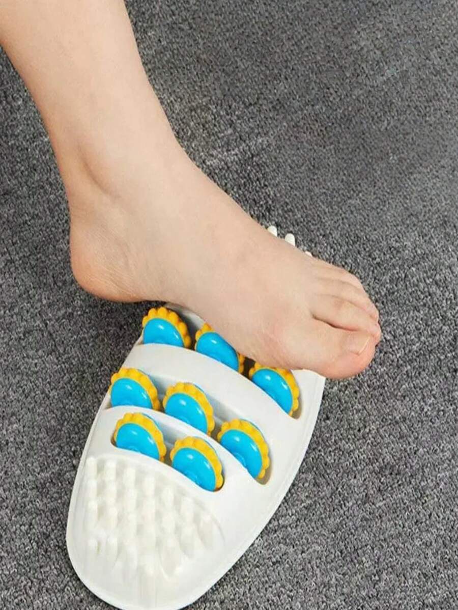 1 件足部按摩滚轮，足部和小腿足部穴位按摩器，家庭健身使用 [由于摄影灯光导致轻微色差，不影响使用] - 彩色 - 查看 1