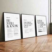 Bộ 3 bức tranh vải canvas in hình Chúa Jesus không khung, trích dẫn lời cầu nguyện của Cơ đốc giáo, tranh nghệ thuật tối giản treo tường cho ký túc xá, căn hộ, phòng ngủ, phòng khách, trang trí nhà hiện đại - Nhiều màu - Xem 1