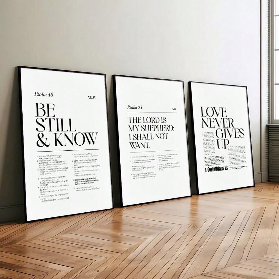 Bộ 3 bức tranh vải canvas in hình Chúa Jesus không khung, trích dẫn lời cầu nguyện của Cơ đốc giáo, tranh nghệ thuật tối giản treo tường cho ký túc xá, căn hộ, phòng ngủ, phòng khách, trang trí nhà hiện đại - Nhiều màu - Xem 1