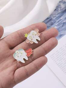 1pc Cute Cartoon Colorful Teeth Design Alloy Brooch, Interesting Personal Stylish Versatile Gift Accessory - Multicolor - View 4