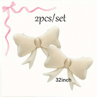 2 Pcs 32 Inch Pastel Pink Dopamine Bow Decoration Balloons, Large Balloons For Birthday, Shopping Mall Decor, Outdoor Photography Props, Macaron Pink Bow Theme Birthday, Wedding, Party Celebration