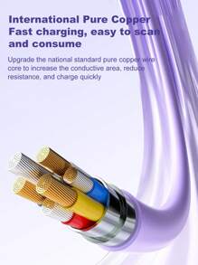 Durcord 四合一 66W/100W（最大）/27W 快充线，兼容多种手机，硅胶充电线，安卓/Type-C USB 设备，便携式充电器，兼容 17/16/15/14/13/12/11/S24/S23/S22/S21、vivo 等机型，通用高效充电适配器 - 彩色 - 查看 9