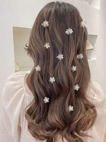 6pcs Transparent Floral Hair Clips, Fashionable Bangs Side Hair Clips, Delicate Hair Accessories