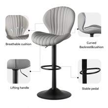 Nalupatio Modern Bar Stools Set Of 2,Adjustable Swivel Barstools,Counter Height Stool Chair With High Backrest For Dining Room - Xám - Xem 9