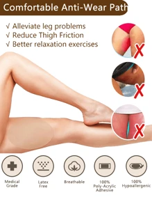 10Pcs Anti-Chafing Thigh Bands Thigh High Socks Anti-Friction Anti-Chafing Run Walk Beauty Thigh Protection Pads For Women, Anti-Chafing Thigh Pads For Inner Thighs To Prevent Chafing And Friction, Invisible For Men And Women In Summer Body Care For Travel, Sport, Outdoor, Belt, Stickers, Boy Valentine Heart Women's Valentine