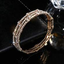 1pc Multi-Layer Wrapped Rhinestone Bracelet, Fashion & Elegant Tennis Bracelet - Bracelet - View 2