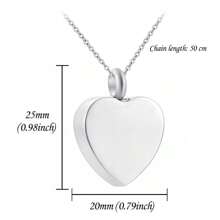 Colgante de urna con forma de corazón de acero inoxidable para hombres y mujeres, joya conmemorativa con compartimento para guardar cenizas, cabello o perfume - forma de corazon - Ver 2
