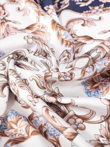 1 件时尚优雅方形围巾头带 - 藏蓝色 - 查看 4