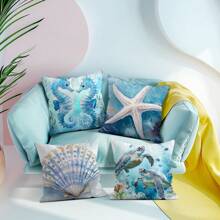 4pcs Ocean Animal Series Decorative Throw Pillow Covers, 45*45cm Single-Sided Printed - Multicolor - View 8