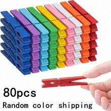 10/40/80 Pieces Of Colorful Clothespins, Colorful Clothespins, Wooden Clips, Rainbow Colored Decorative Crafts, Nails, Photos, Pictures, Decorative Clips, Clothes Hanging Near Needles, Very Suitable For Teenagers To Shower, Gender Reveal, Party Preferences And Storage Essentials, Multi-Purpose Clothespins And Photos For Families And Dormitories