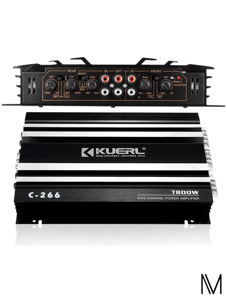 Amplificador Potencia 4 Canal Audio Para Auto Estéreo Coche - Negro - Ver 1