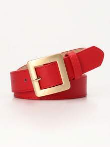 1 件百搭简约时尚方形扣女士皮带，韩版