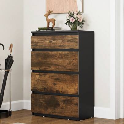Chest Of Drawers Wood, Chest Of Drawers Bedroom, Contemporary 4 Drawer, Bedroom Furniture, Bedroom Storage Unit, Sliding Drawers, Storage Cabinet, 92 * 33 * 60cm