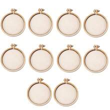 5/10 piezas Aros de bordado de madera mini de 4 cm, marco para punto de cruz manualidades DIY, kit de costura con círculo de bordado - Multicolor - Ver 11