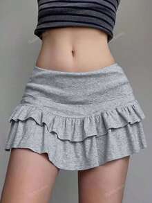 Y2K Style Flare Mini Skirt, Sexy Pleated High Waist A-Line Skirt, Fashionable Versatile For Summer
