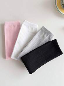 1双/4双儿童平头条纹过膝袜，公主风长筒袜，适合女童，四季百搭，秋冬 - 彩色 - 查看 3