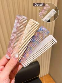 1 pieza Accesorio para el cabello, versátil y sencillo, varios colores, peine mediano, fácil de llevar y colocar en el bolso, para damas - Multicolor - Ver 6