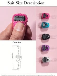 1 Electronic Ring Counter, Modern Rhinestone Decoration, 5-Digit Counter, Counting Prayer, Worship, And Exercise During Ramadan, And Gift Giving During Holidays. - Multicolor - View 7