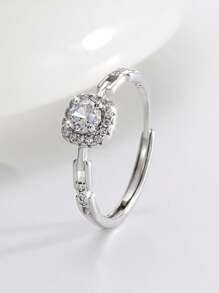 Artepollo A 925 Silver Hypoallergenic Wedding Ring With A Chain Design, Set With Sparkling Cubic Zirconia And Adjustable Open-Band. Perfect For Wearing At Weddings, As A Wedding Gift, Party Favors, Birthday Gifts, Or Anniversary Presents.