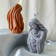 Multifunctional Silicone Mold For DIY Handmade Fragrance Plaster, Featuring Mother Holding Child Design - White - View 4
