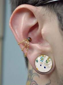 1 paar glazen intersperse bloemen oordopjes en tunnel oor expander stretcher oormeters mooie taille stevige body piercing sieraden voor mannen en vrouwen dagelijks dragen 6-30mm