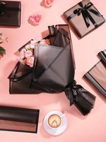 MEHELANY 20/10/5/1张/包 花卉包装纸 - 防水花束包装纸，适用于情人节、DIY手工制作、花卉用品、婚礼、生日礼物包装、礼品包装、花束包装、DIY插花、母亲节、生日、婚礼、毕业典礼和周年纪念日 - 黑色 - 查看 2