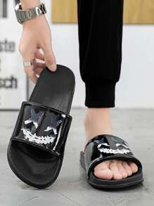 Men's Casual Slip-On Sport Slippers, Lightweight & Shock-Absorbing, Suitable For Indoor & Outdoor Wear, Waterproof - Black - View 5