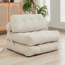 Folding Sofa Bed, Convertible Sleeper Chair With Pillow & Back Support, Portable Fold Out Chair Bed, Comfy Floor Sofa Lounge, Lazy Sofa For Dorm/Living Room/Office/Apartment - 米色 - 查看 5
