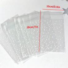 100 个透明圆形波点图案礼品包装袋，平口包装袋，小礼品包装袋 DIY 礼品袋，用于节日、生日、婚礼、派对礼品包装袋。、小礼盒、礼品包装、礼品包装、礼品袋、伴娘礼物、礼品袋、情人节、情人节、情人节、情人节礼品袋、我的第一个情人节、情人节物品、情人节装饰品 - 無色 - 查看 6