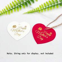 100PCS Heart Shaped Bronzing Labels With "Happy Mother's Day" Lettering For Mother's Day, Party Favors & Gift Box Decor - Multicolor - View 8