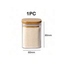 1PC/6PCS/12PCS Clear Glass Jars, Glass Condiment Jar, Spice Container With Airtight Bamboo Lids - Perfect For Tea, Coffee, Spice, Candy Storage - Includes Labels And Markers For Easy Organization - Ideal Kitchen Gadgets And Party Supplies