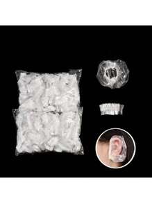 Transparent Shower Earmuffs, Waterproof Elastic Shower Cap, Thick, Large, High Elasticity Shower Cap, Used For Bathing And Hair Care, Easy To Carry When Traveling Home Bathroom Decor Fall Decor Back To School