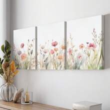 3 件套 3 幅植物花卉帆布艺术印刷品 - 水彩花卉墙壁海报 - 装饰艺术、极简主义、波西米亚风格 - 风景主题 - 适用于客厅、卧室、家庭办公室装饰 - 送给艺术爱好者的完美礼物 - 3pcs - 查看 9