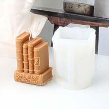 3D Book Silicone Candle Mold Artistic Style Plaster Epoxy Resin Casting Mould Bookshelf Ornament Study Decors Making Supplies - White - View 8