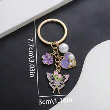 Heart, Butterfly, Tulip Keychain, Elegant Bag Pendant, Small Gift - Heart Butterfly Keychain - View 5