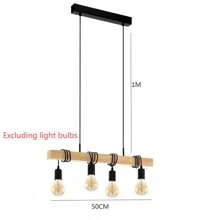 木制长吧台吊灯，适用于咖啡厅、服装店、餐厅的创意照明