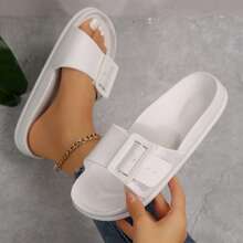 Women's Summer Sandals - Chic Thick Sole With Adjustable Buckle & Waterproof Features - White - View 4