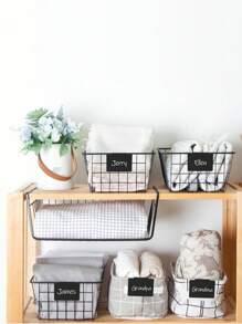 6/12pcs Basket Labels Clip On With Chalk Markers,Removable Storage Bins Chalkboard Labels,Reusable Storage Bins Pantry Labels Clip,Black Plastic Clip On Labels,Basket Tags,Bin Clips