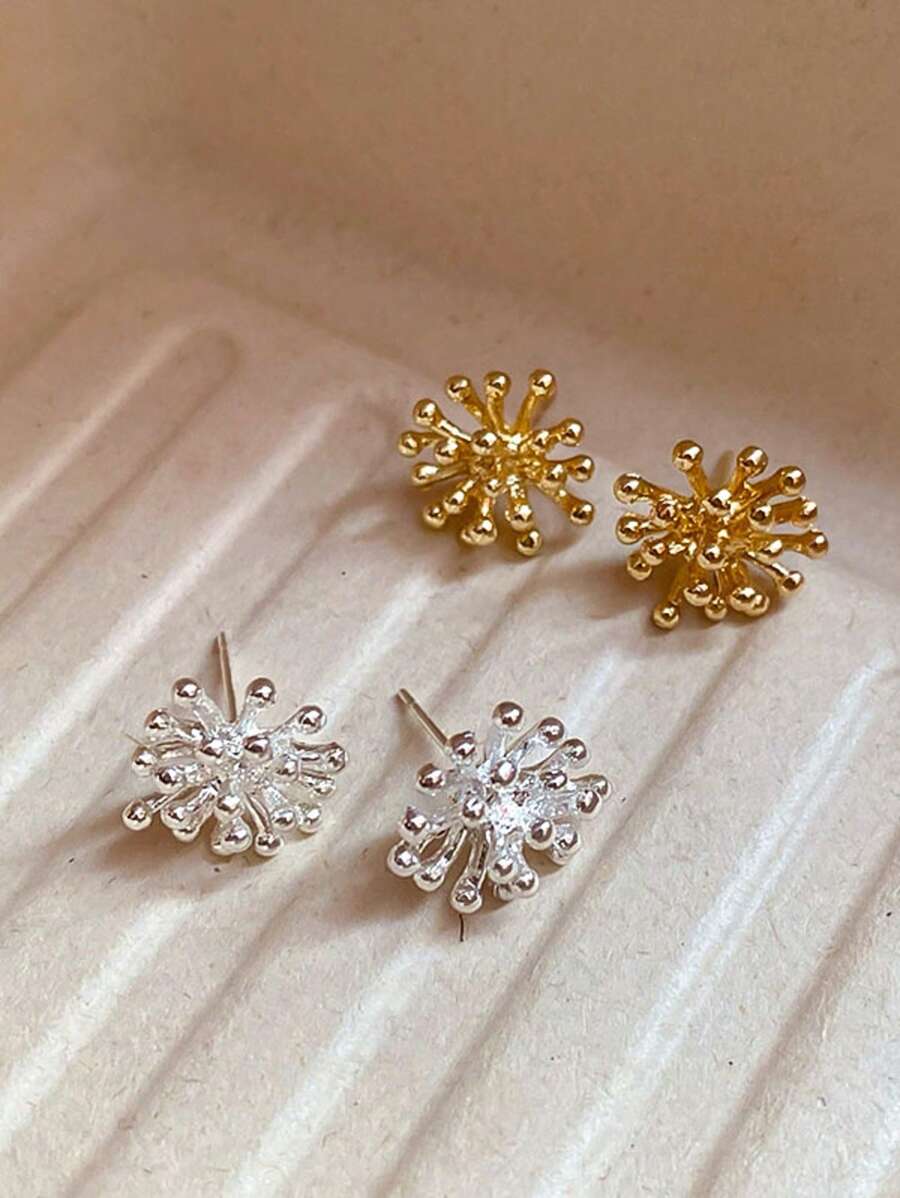 1 对简约烟花设计耳环，精致时尚女士配饰 - 煙火 - 查看 1