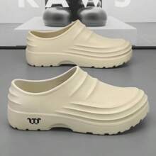 New Men's Anti-Slip Chef Shoes Sandals For Men Working Shoes Waterproof Fashion Garden Shoes Clogs For Beach Slippers Size 36-48 - màu đen - Xem 7