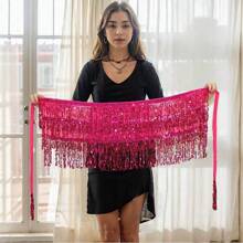 Women's Sequined Shiny Belly Dance Hip Scarf Simian Style Flash Dance Hip Scarf Wrap Short Belt Skirt Party Costume Adult Stage DS Performance Belly Dance Waist Chain - Multicolor - View 21