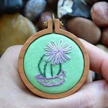 5/10 piezas Aros de bordado de madera mini de 4 cm, marco para punto de cruz manualidades DIY, kit de costura con círculo de bordado - Multicolor - Ver 9