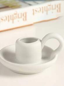 Cirelle 1pc Vintage Plain Ceramic Candlestick Holder, Ceramic Candle Aroma Diffuser Stand, Suitable For Home Decor, Photography Props, Living Room, Coffee Table, Kitchen Dining Table Candle Light Dinner, Holiday Decoration (Ceramic Candle Holder Only, Candles Not Included) Gifts Birthday Graduation