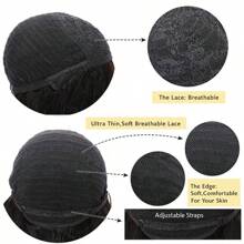 Natural Black Striaight Human Hair Wig With Bangs Human Hair 4x4 Closure Wig With Bangs Straight Glueless Long Wig With Bangs Lace Closure Wigs For Women Virgin Brazilian Human Hair Natural Black - Natural Black - 查看 6