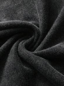 Men's Street Style T-Shirt And Shorts Set, Slightly Stretchy Washed Black Casual Daily 2-Piece Outfit, Summer