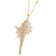 1pc New Style Gold Edged Ocean Themed Necklace, Multiple Designs - Gold - View 12