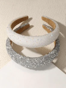 1pc Luxury Crystal Rhinestone Headband, Baroque Faux Pearl Hairband, Suitable For Daily Commute, Party, Ceremony - Multicolor - View 1