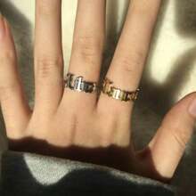 1 pieza Anillo chapado en oro de acero inoxidable para mujer con doce constelaciones, de moda y sencillo, apropiado para el uso diario de joyas de mujer