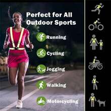 1pc Reflective Safety Vest With Adjustable High Visibility Reflective Strips, Suitable For Night Running, Walking, Cycling